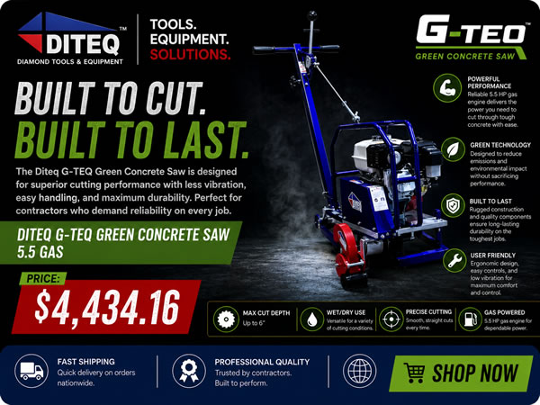 Diteq G-TEQ Green Concrete Saw 5.5 Gas